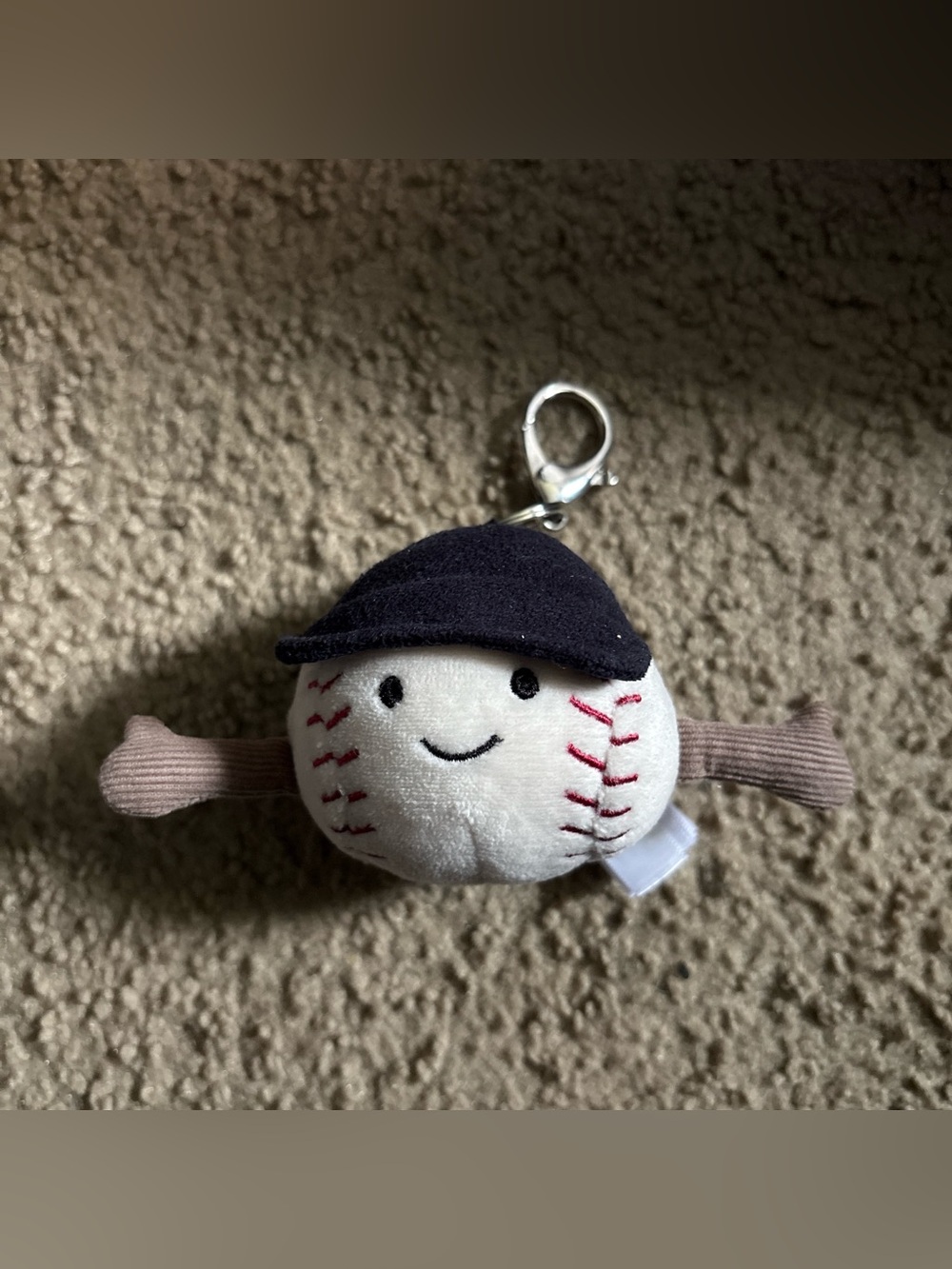 Jellycat baseball keychain